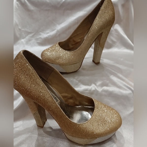 Naughty monkey gold glitter with some silver glitter chunky platforms 6 - Picture 7 of 12